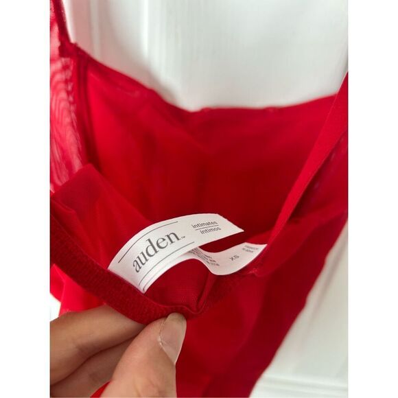 Auden Intimates Women's Mesh Bodysuit Thong Lingerie  Red Size XS - Picture 5 of 5